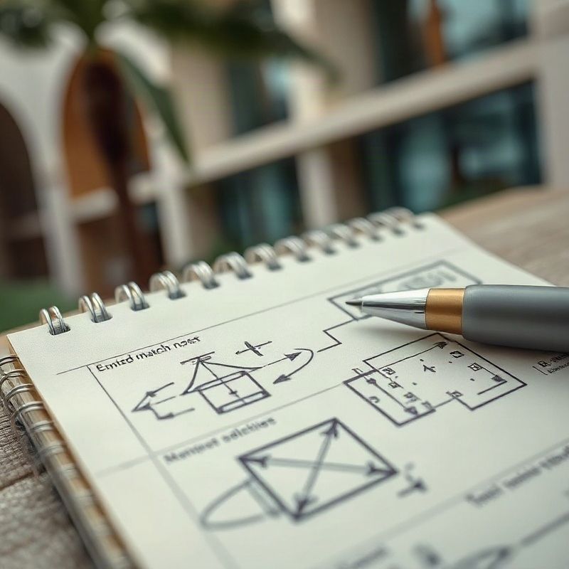 Bloco de anotações de repórter com diagramas táticos